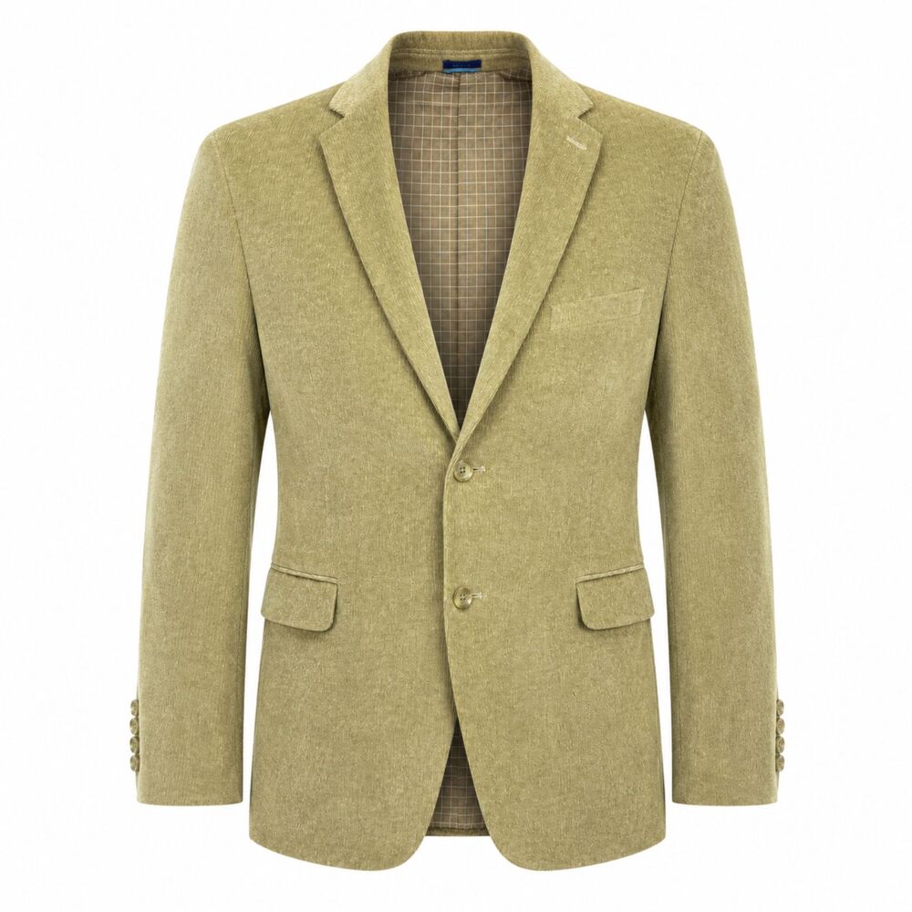 MADE by Cam Newton Mens 44R Tan Corduroy Sport Coat Blazer Cotton 2 Button